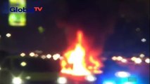 Diduga Korsleting Listrik, Mobil Sedan Terbakar di Cawang Jakarta Timur