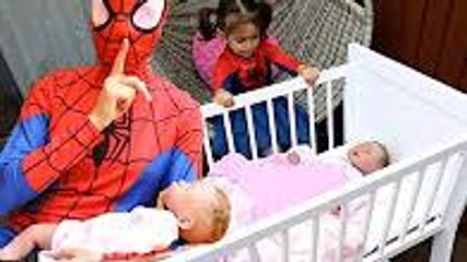 Spiderman are you Sleeping Crying Baby Doll - Nursery Rhymes for Kids