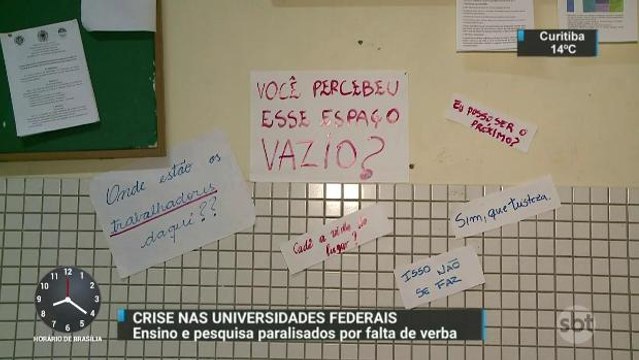 Crise em universidades federais paralisa obras e pesquisas