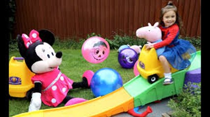 Learn Colors with Balls-Minnie Mouse Roller Coaster Ride ON Cars Toys for Kids