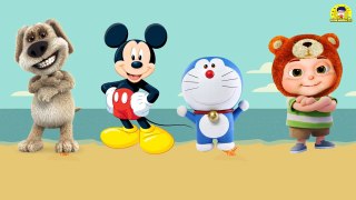 Wrong Mouth Mickey Doraemon Ben Five Little Baby Finger Family Song Learn Colors For Kids