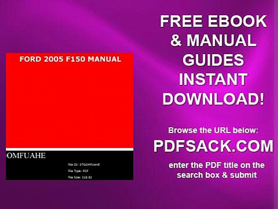 Ford 2005 F150 Manual