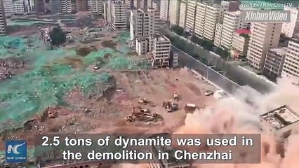 China demolishes dozens of tower blocks in just 20 seconds