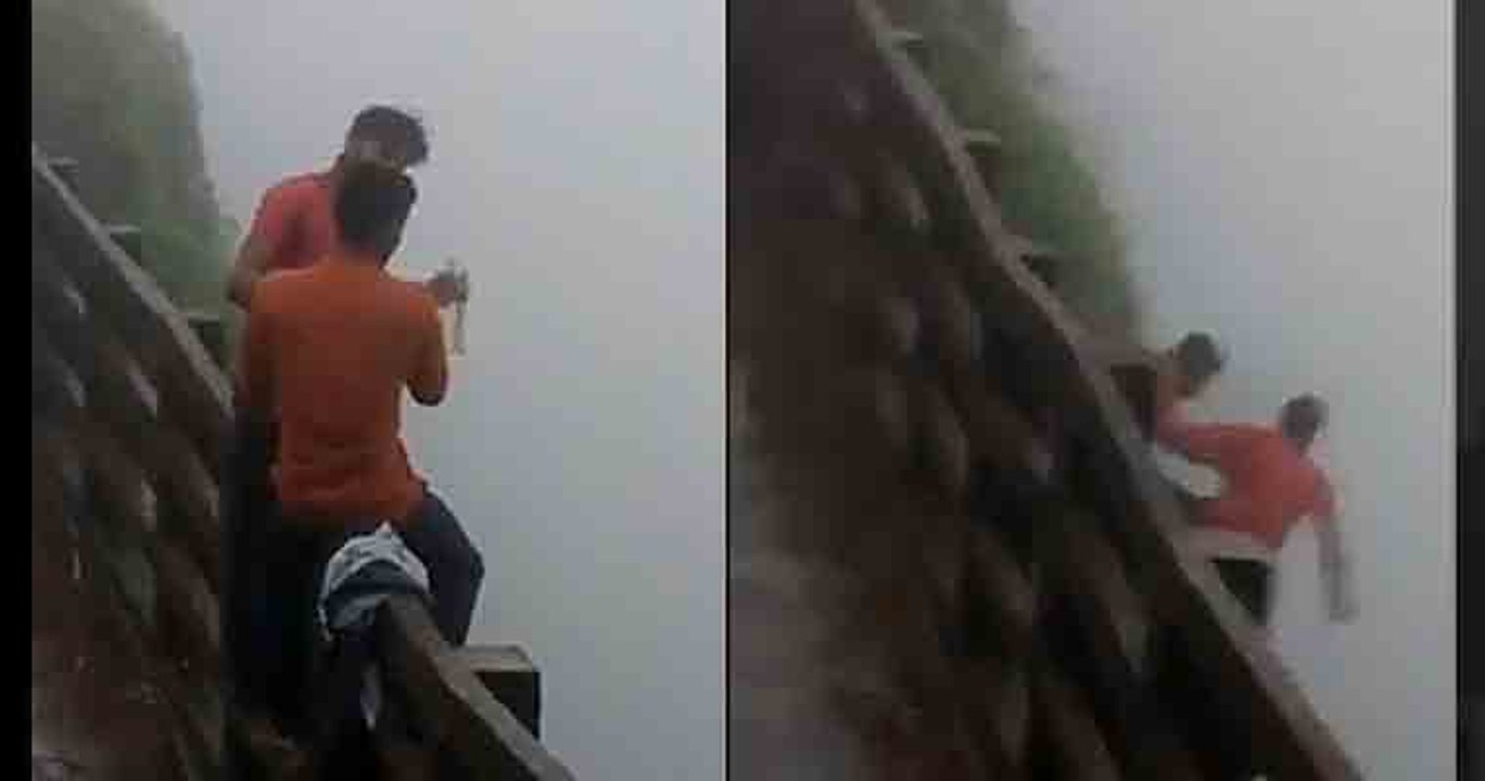 Video Of Two Drunk Boys Falling In The Waterfall-Goes Viral (03-08-2017)