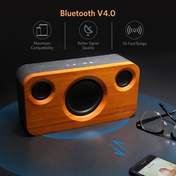 ARCHEER A320 Bamboo Bluetooth Speaker Portable Subwoofer HIFI Stereo Audio Power