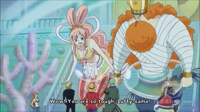 One Piece (1999) : Arc Île des Hommes-Poissons - extrait Nami assome Luffy, Zoro et Sanji après qu'ils aient donné un trésor (VOSTEN)