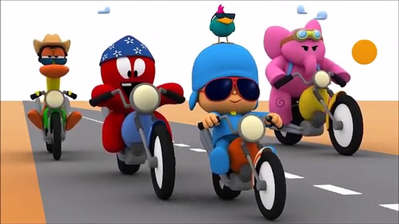 Wheels on the bus - Dance song for kids - Pocoyo & Spiderman - Nursery Rhyme