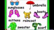 Y ropa para Niños impermeable gafas de sol paraguas vocabulario clima Lección esl ingles
