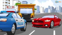 La Voiture de Course | La Voiture de police, La Pelleteuse Fire Race | Dessins animés pour enfants