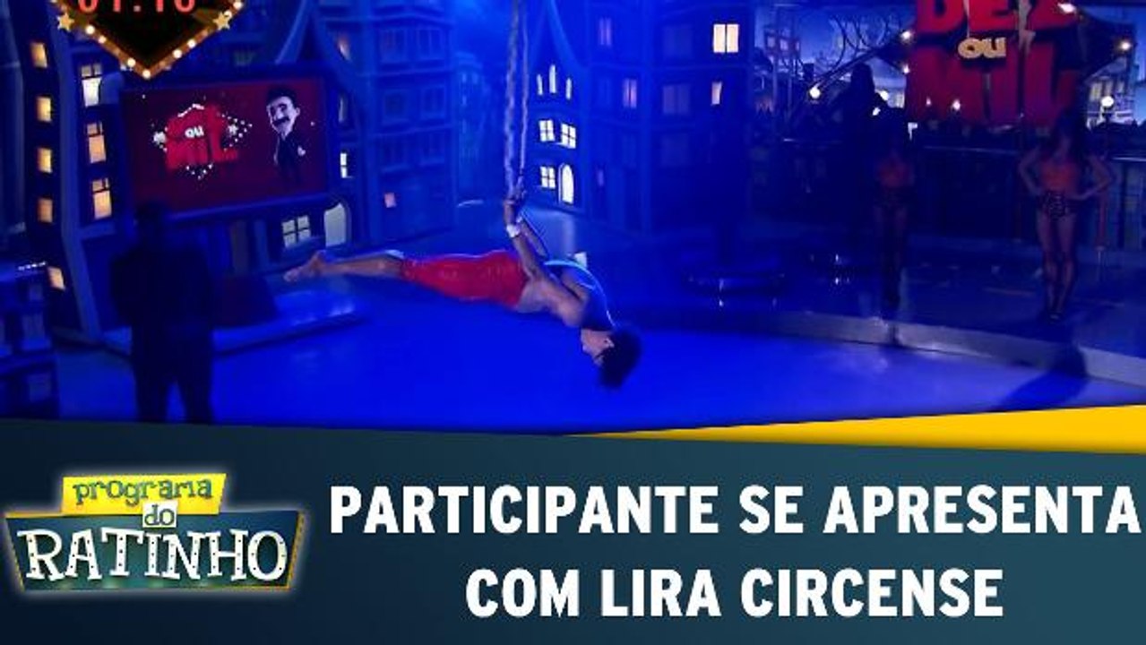 Participante se apresenta com lira circense