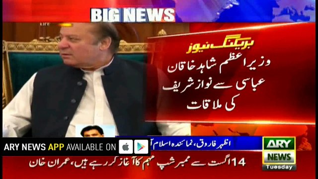Prime Minister Shahid Khaqan Abbasi meets Nawaz Sharif
