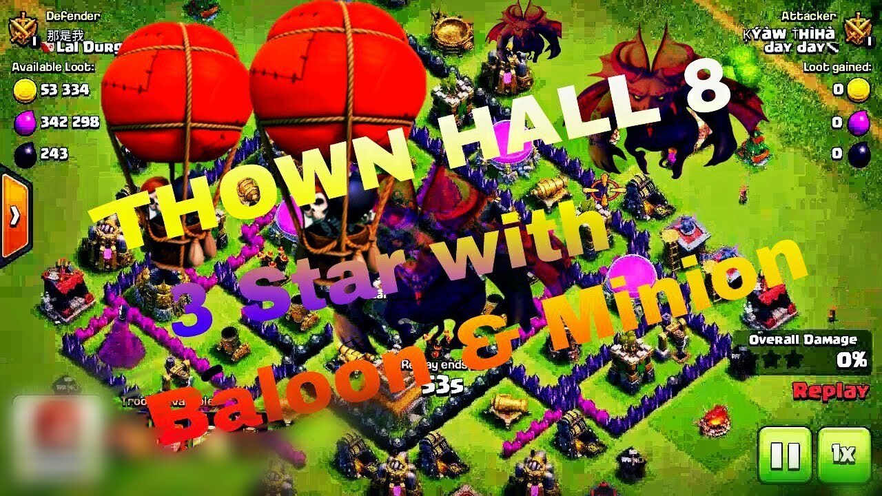 TH8 Balloon Attack Strategy 2017 August