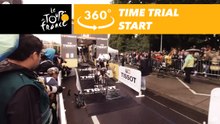 Nikias Arndt starts the time trial - 360° - Tour de France 2017