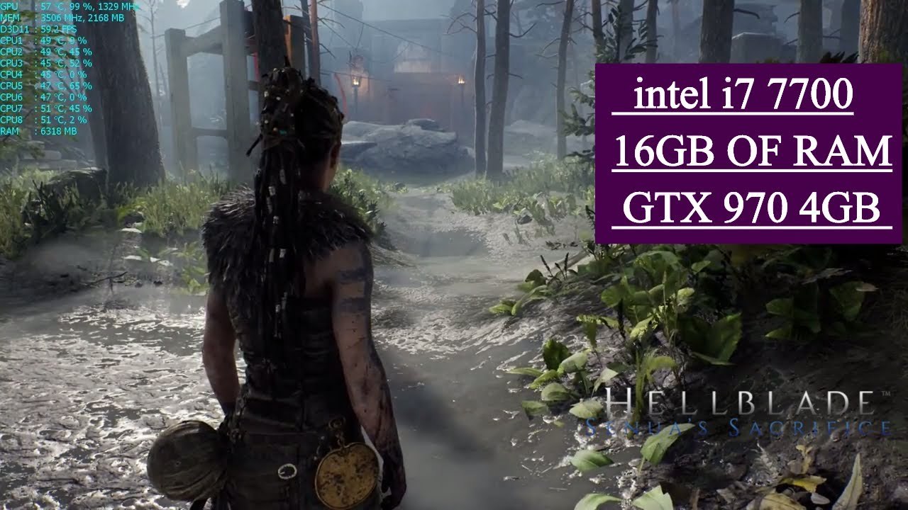 Hellblade: Senua's Sacrifice - i7 7700 16GB RAM GTX 970 Benchmark (PC)