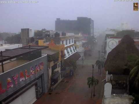 Tropical Storm Franklin Hits Playa del Carmen