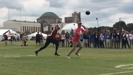Kirk Cousins connects with Dale Earnhardt Jr. on a pass