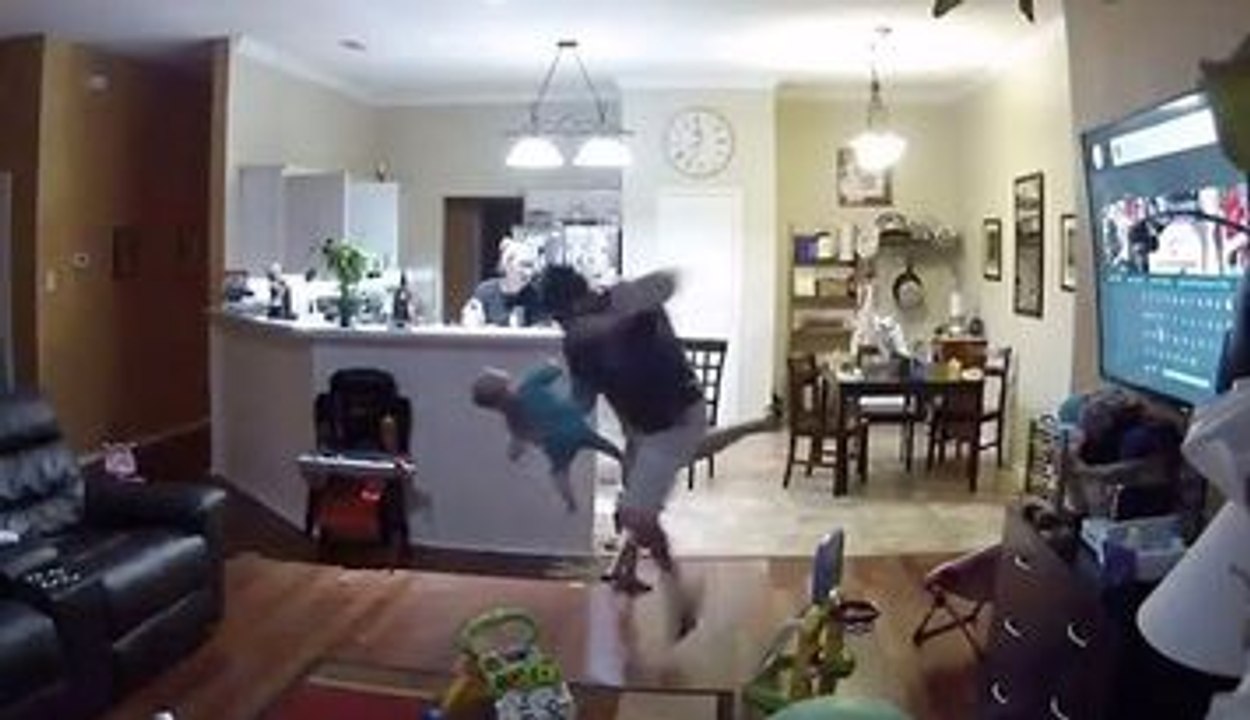 Father Saves The Day With His Impressive Dad Reflexes
