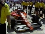 Gran Premio del Brasile 1989: Pit stop di Mansell e Patrese, intervista a Cheever e sorpasso di Mansell a Prost