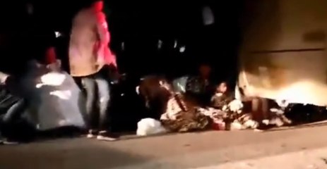 Tourists Wait in Open Space After Powerful Sichuan Earthquake