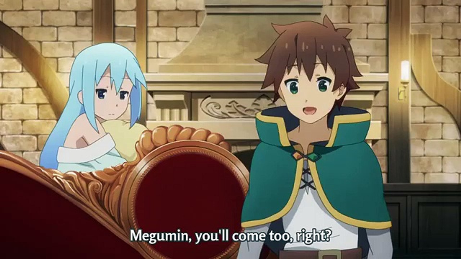 Konosuba Movie  Megumin clinging to Kazuma in their sleep 