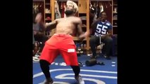 ODELL BECKHAM AND NY GIANTS HAVE DANCE PARTY IN LOCKER ROOM