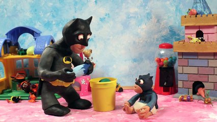 Batman Baby Unicorn PLAY DOH Stop Motion video for Kids Superhero Animation