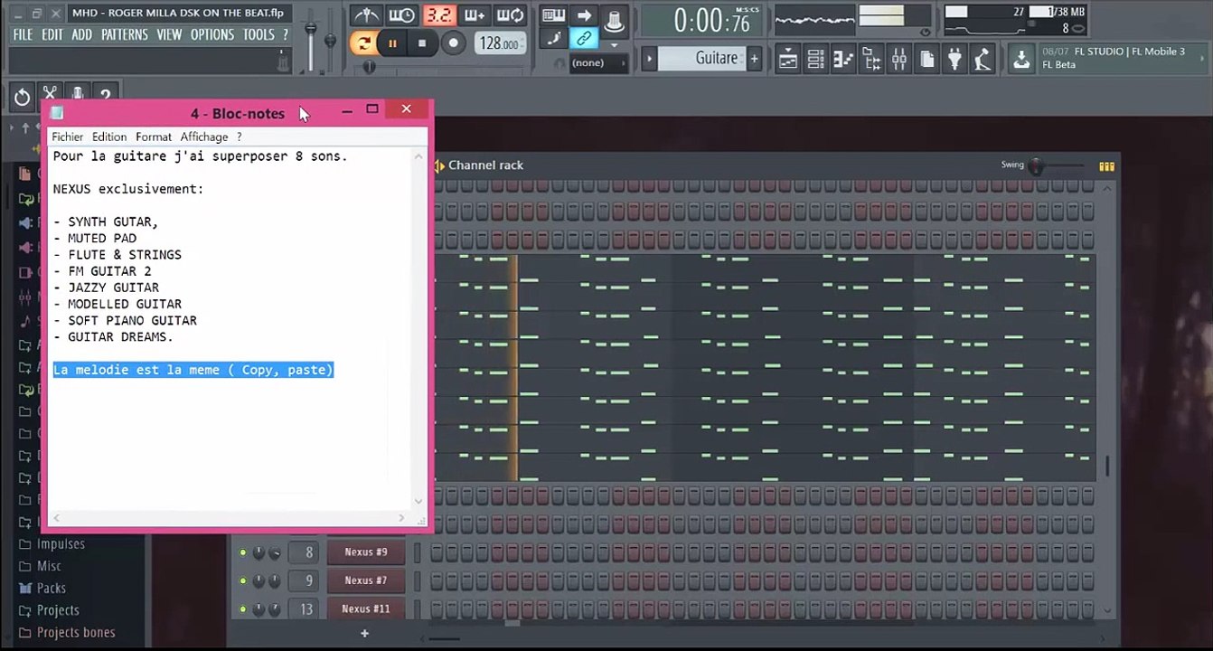 MHD ROGER MILLA INSTRUMENTAL TUTORIAL BY YNA BEATS ON FL STUDIO ( FLP)