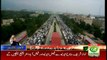 Aerial view of PML-N's Islamabad rally to Lahore