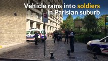 Car rams into soldiers in Parisian suburb