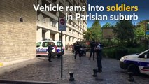 Car rams into soldiers in Parisian suburb