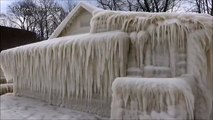 Frozen in real life? Ice house fully covered in icicles