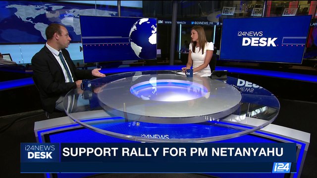 i24NEWS DESK | Supporters rally for scandal-ridden Netanyahu | Wednesday, August 9th 2017