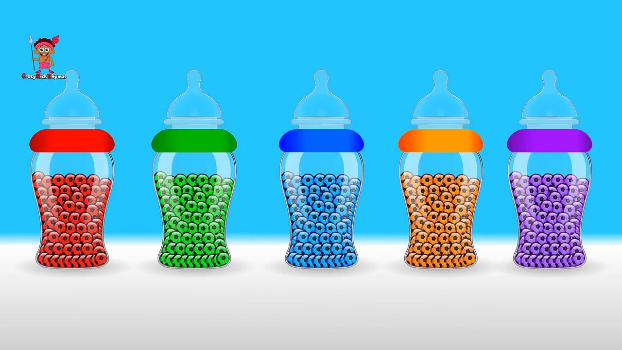 Learn Colors with Milk Bottle - Colors for Children to Learn with Pacman - Colours Learning Videos