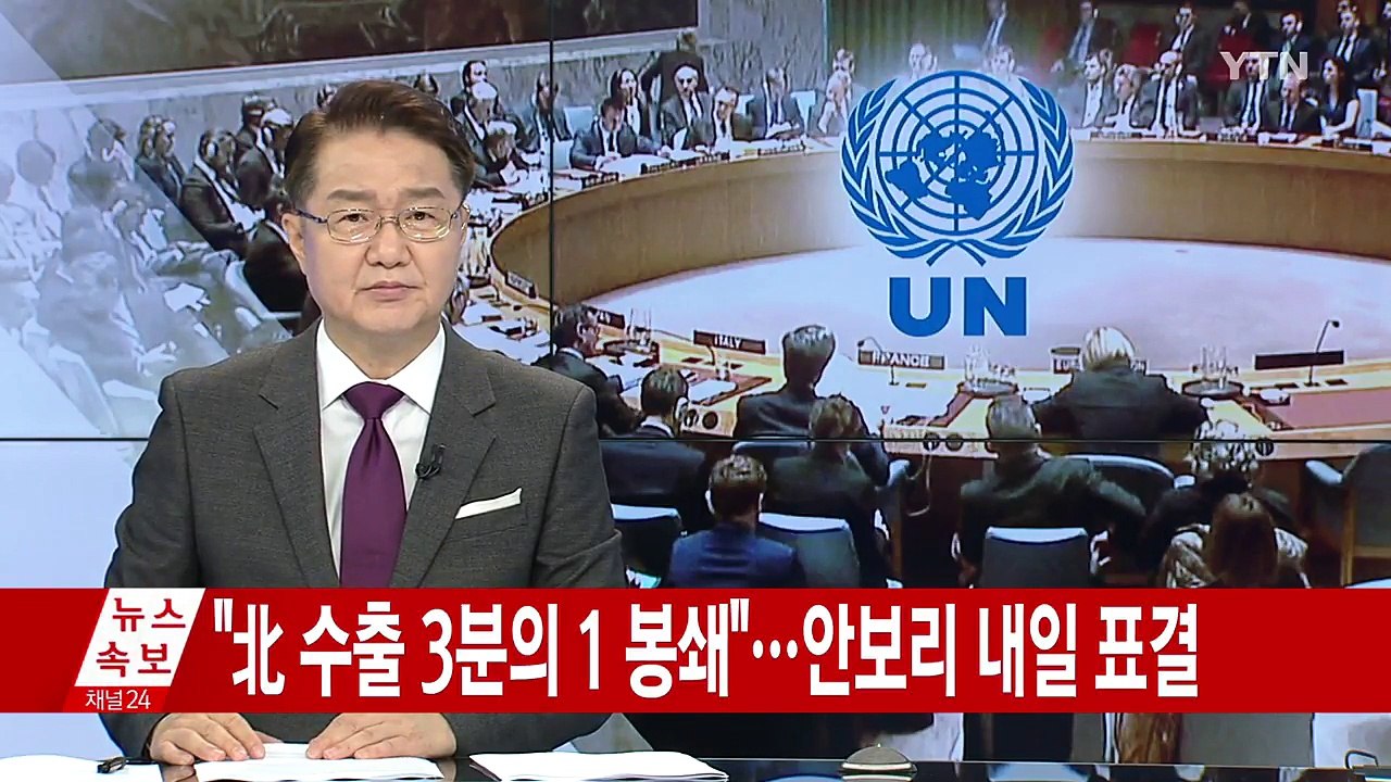 안보리, 내일 새 대북제재 결의 표결..."북 수출 3분의 1 봉쇄" / YTN