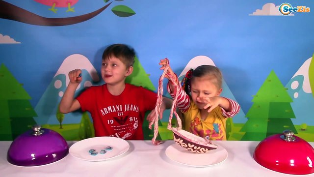 Челлендж! Обычная еда против мармелада! Видео для детей