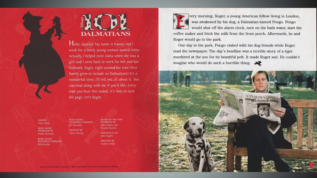 101 Dalmatians Read Along Story book Digital HD Glenn Close Jeff Daniels Joely Richardson