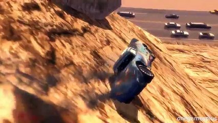 Lightning McQueen New location Mountain terrible fall Crash test Jumps Off Mountain
