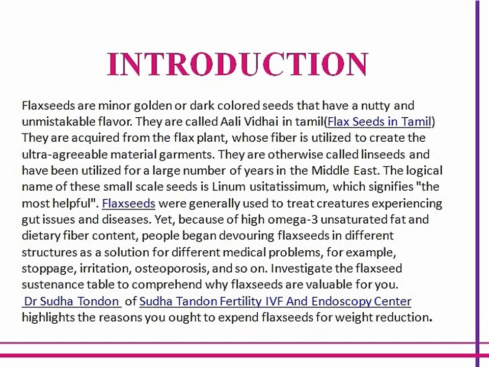 Flax Seeds or Aali Vidhai For Weight Loss