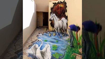 Amazing Talent of Drawing A Floor Painting Like Real And Stage Performance