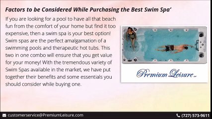 Best Swim Spas