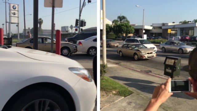 Un homme défonce volontairement une voiture