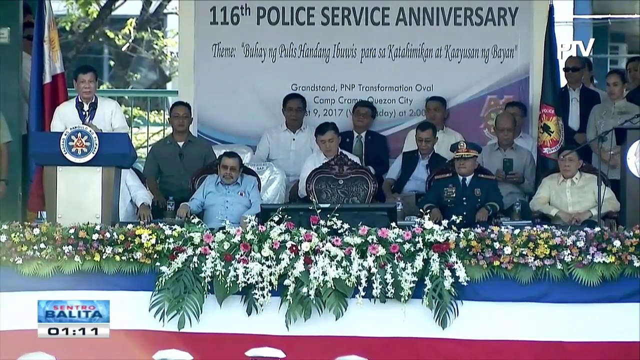 P2-M pabuya vs mga pulis na sangkot sa iligal na droga, inanunsyo ni Pangulong Duterte