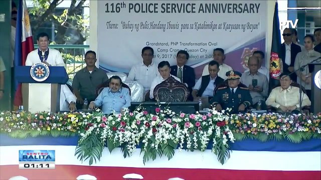 P2-M pabuya vs mga pulis na sangkot sa iligal na droga, inanunsyo ni Pangulong Duterte