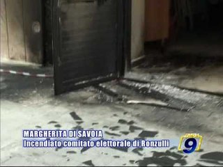 MARGHERITA DI S. Incendiato il comitato elettorale di Antonio Ronzulli