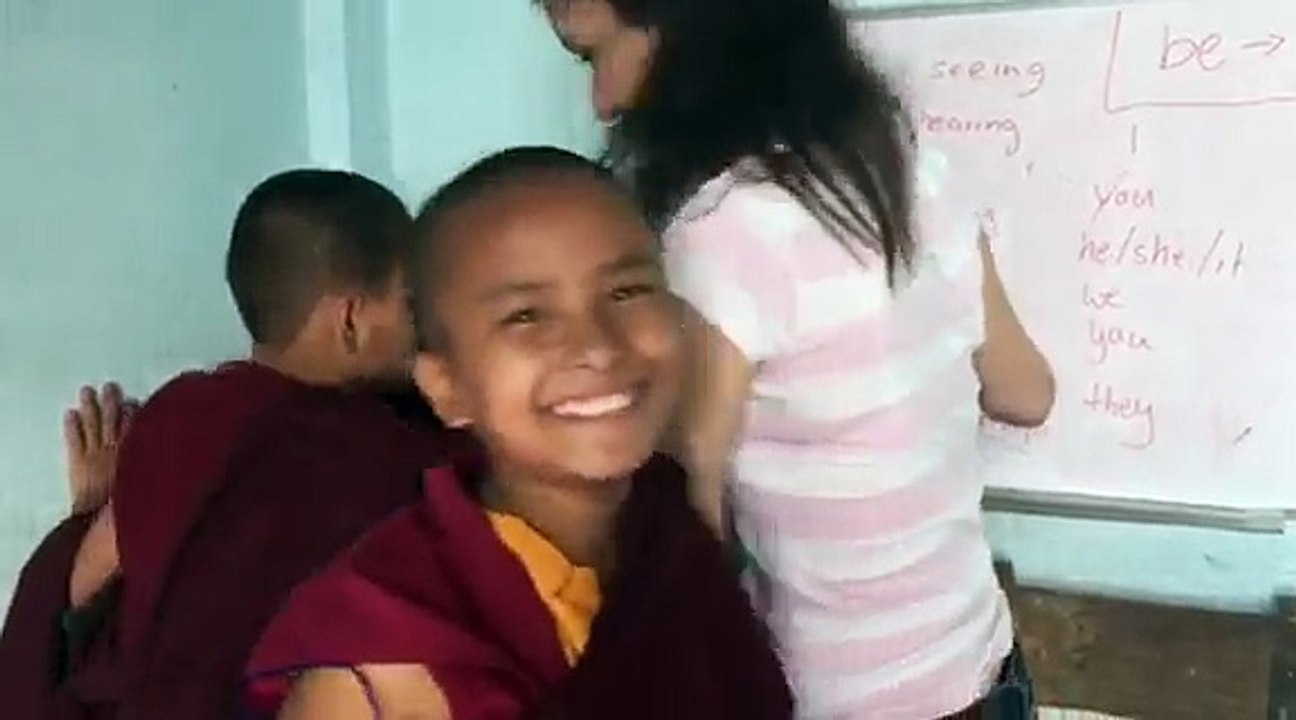 Teaching English to Buddhist monks in Buddhist Monastery