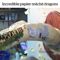 Incredible paper -mache dragons