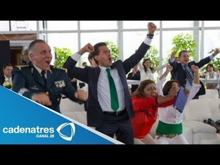VIDEO: Así festejó Enrique Peña Nieto los goles de la selección mexicana