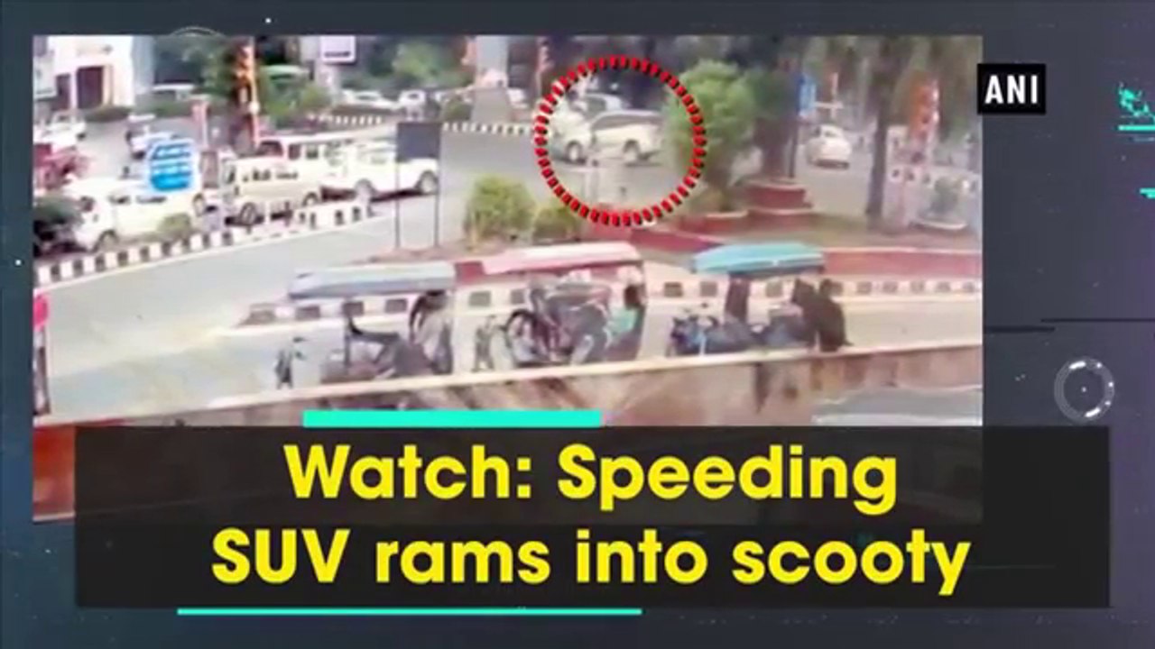 Watch: Speeding SUV rams into scooty