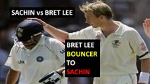 Brett Lee bouncer hits Sachin Tendulkar