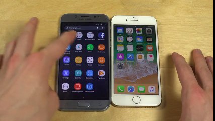 Samsung Galaxy J5 2017 vs. iPhone 7 iOS 11 Beta 2 - Which Is Faster